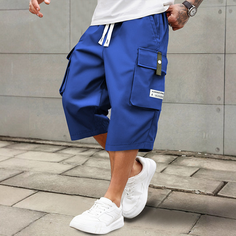 VELLORÉ | Pantalones cargo Capri casual con cordón para hombre