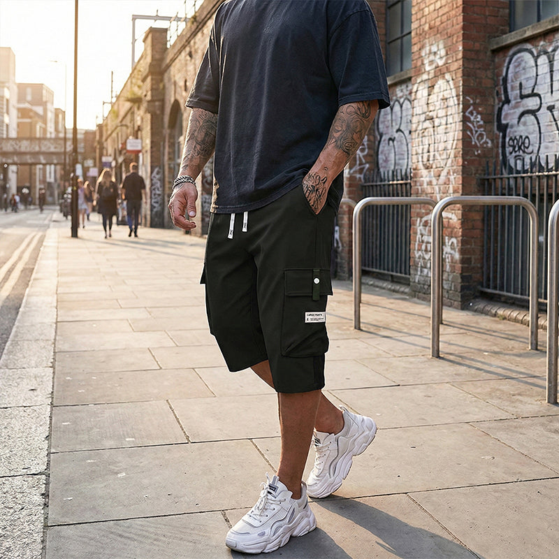 VELLORÉ | Pantalones cargo Capri casual con cordón para hombre