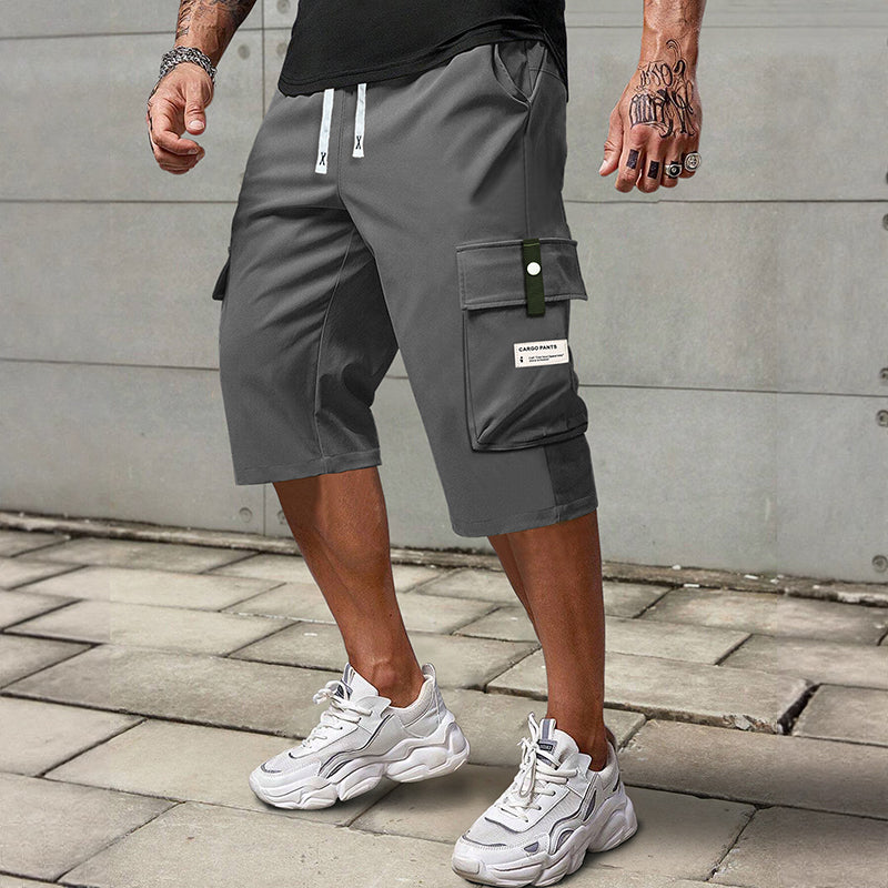 VELLORÉ | Pantalones cargo Capri casual con cordón para hombre