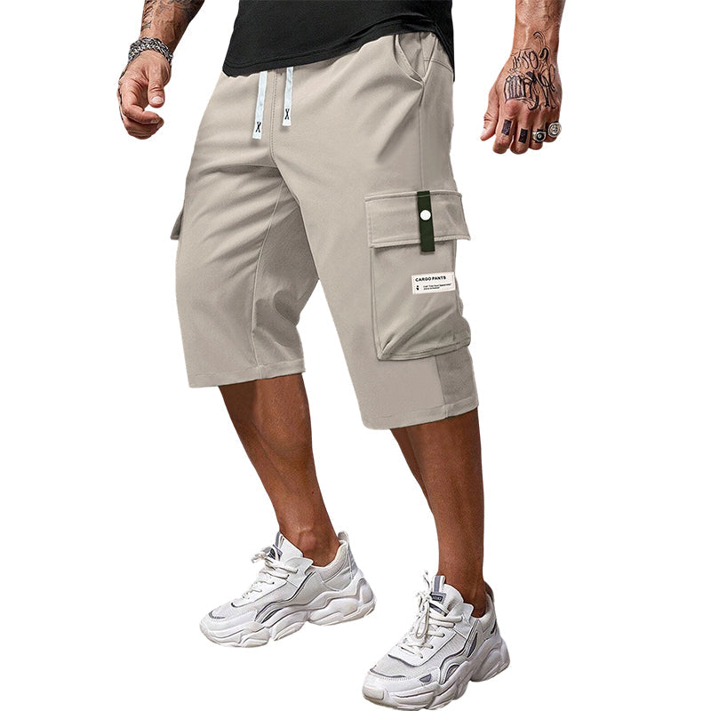 VELLORÉ | Pantalones cargo Capri casual con cordón para hombre