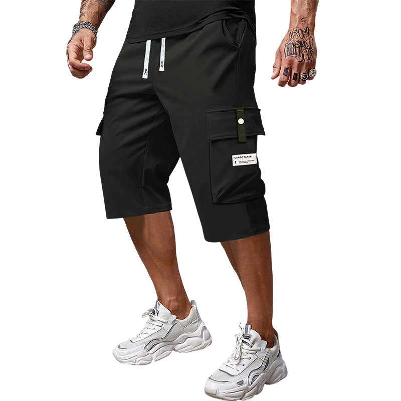 VELLORÉ | Pantalones cargo Capri casual con cordón para hombre