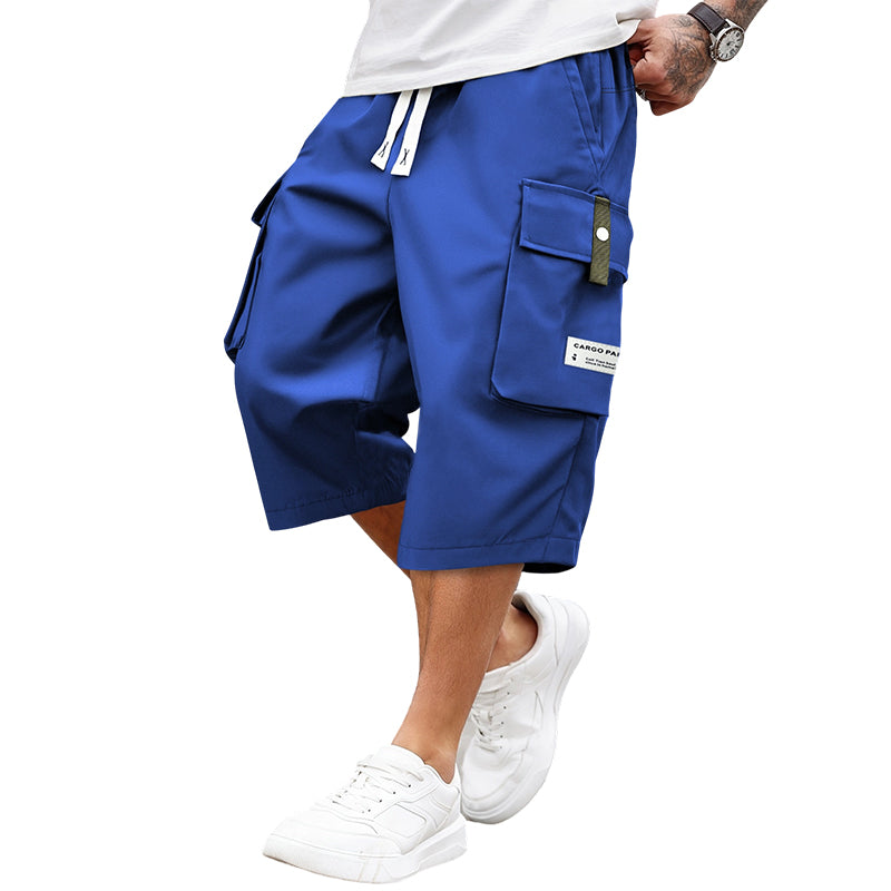 VELLORÉ | Pantalones cargo Capri casual con cordón para hombre