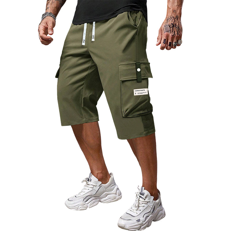 VELLORÉ | Pantalones cargo Capri casual con cordón para hombre